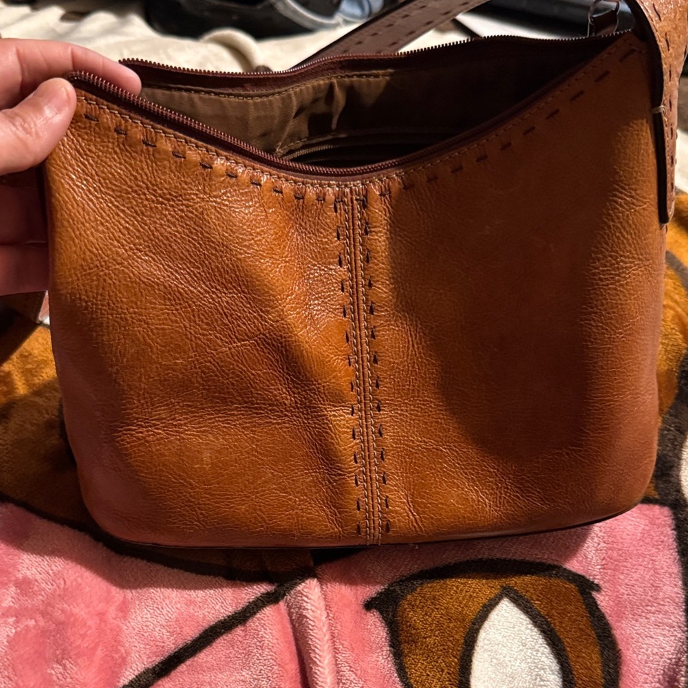 Fossil Tan Leather Shoulder Bag